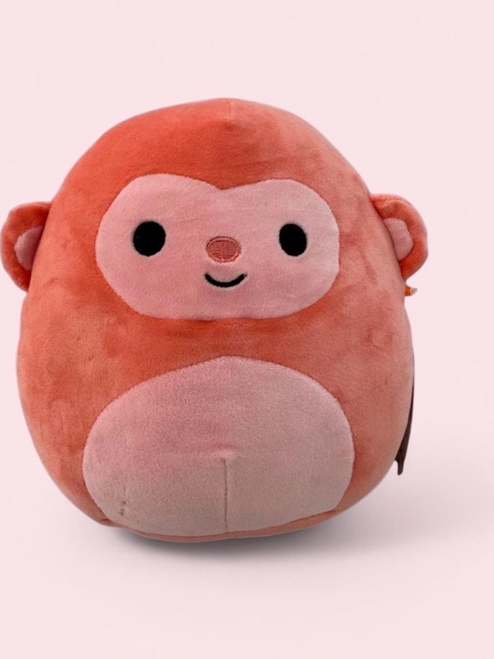 Squishmallow Monkey Plush Toy - Coral Pink- Elton